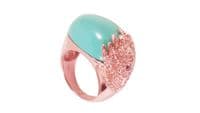 Tomi Coloured Stone Rose Plated Ring