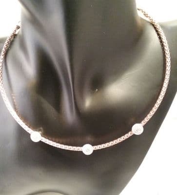 Zeta Silver Choker Necklace