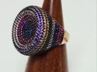 Zoe Round Multi Stone Rose Gold Ring