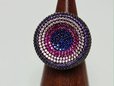 Zoe Round Multi Stone Rose Gold Ring