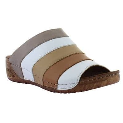 Adesso Eva Women's Leather Mule Sandals - Mocha