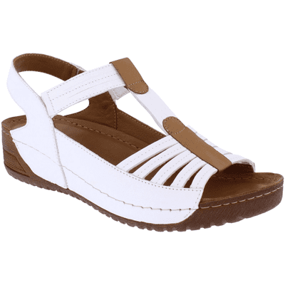 Adesso Lowri Women's Leather Sandal - White