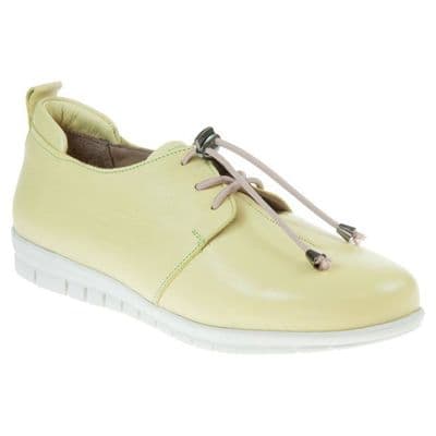 Adesso Sarah Women's Leather Shoe with Elasticated Lace/Toggle - Citrus