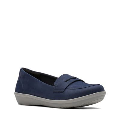 Clarks Ayla Form Women's Flat Shoe - Navy D