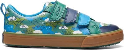 Clarks Boys Casual Shoes - Foxing Wing K Green Interest