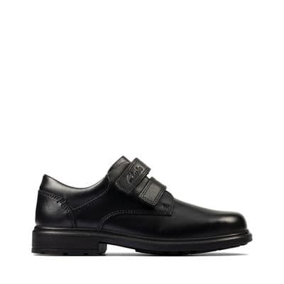 Clarks Boys School Shoes - Remi Pace Kid Black Leather