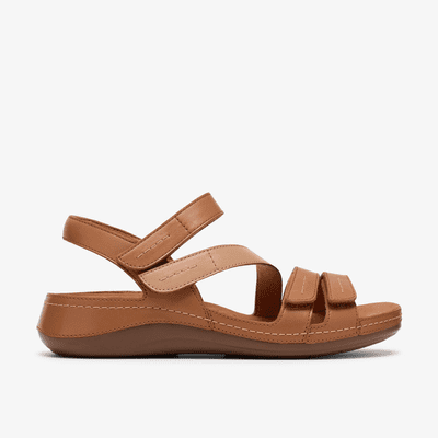 Clarks Cecily Mix Women's Strappy Sandal - Beige Combi D