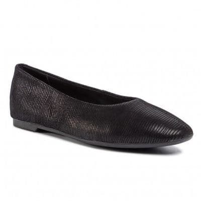 Clarks Chia Violet Women's Flat Pump Shoe - Black Interest D