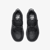 Clarks Clowder Stripe Kids Trainer - Black Leather G