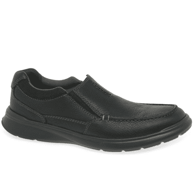 Clarks Cotrell Free Mens Slip-On Shoe - Black Oily Leather