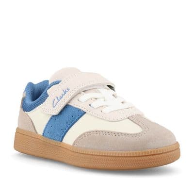 Clarks CypressStep Kids Boys Casual Shoe - White/Blue G