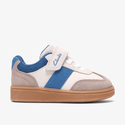 Clarks CypressStep Toddler Boys Casual Shoe - White/Blue G