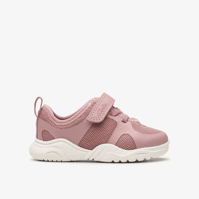 Clarks Feather Ath Toddler Girls Trainer - Dusty Pink F