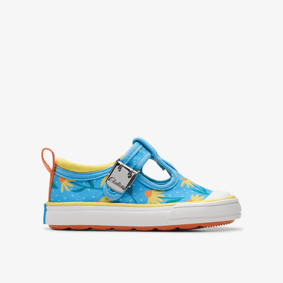 Clarks Foxing Bloom T Girls Toddler Shoe - Blue Print
