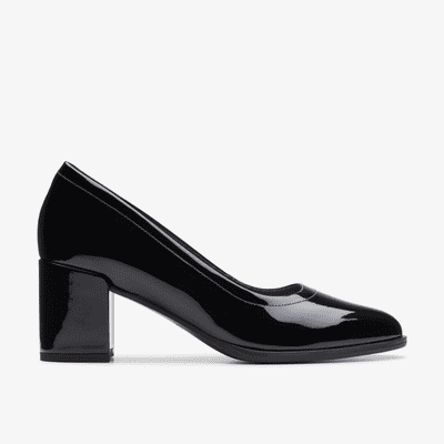 Clarks Freva 55 Court Women's Heels - Black Patent