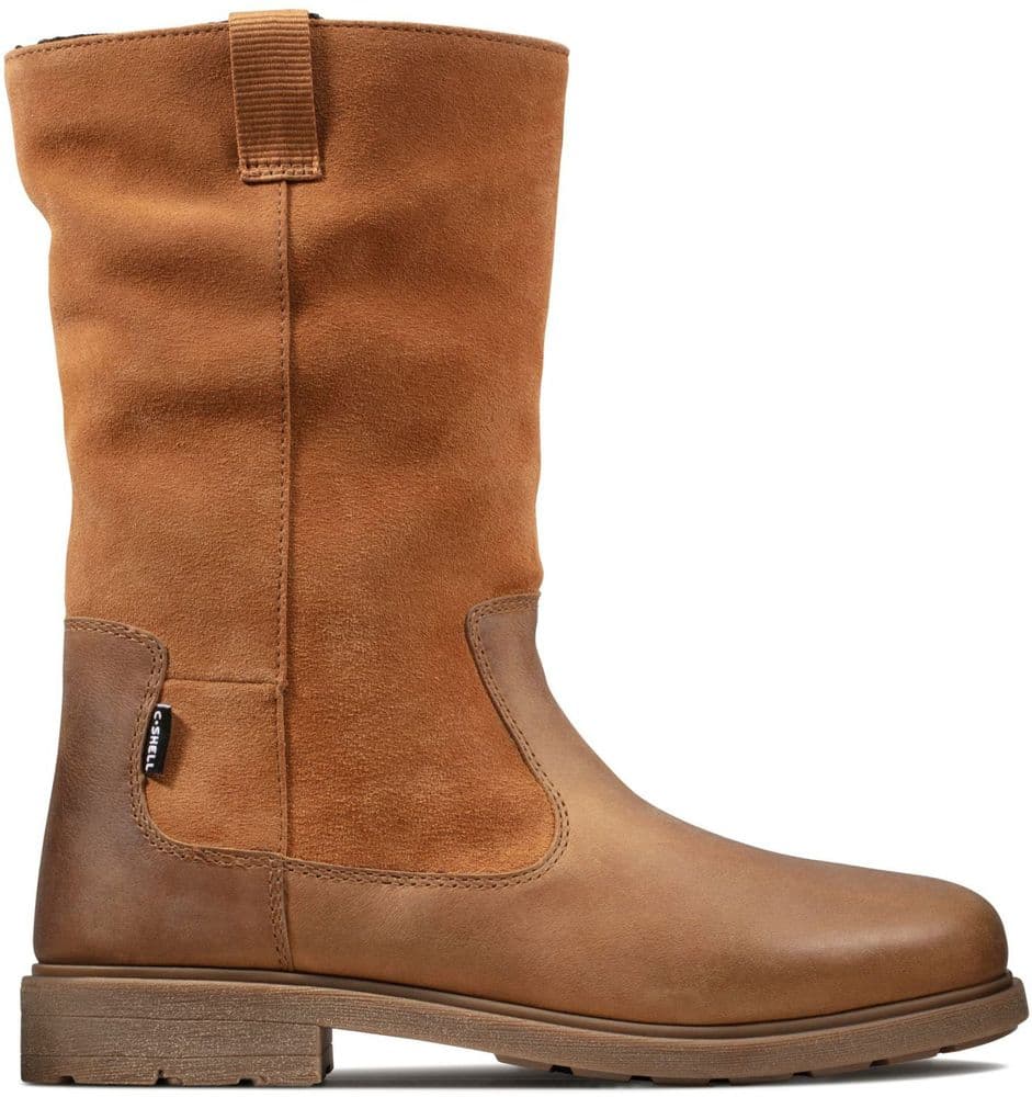 Clarks Girls Casual Boots - Astrol Rise Kid Tan Leather