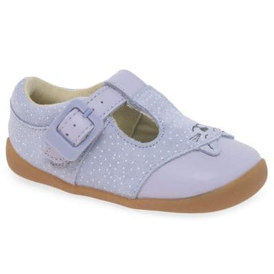 Clarks Girls Pre-Walker T-Bar Shoes - Roamer Cub Lilac