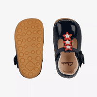 Clarks Girls Pre-Walker T-Bar Shoes - Tiny Flower Navy Patent