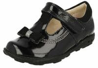 Clarks Girls T-Bar Shoes - Ella Ruby Black