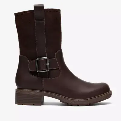 Clarks Hearth Mid Women's Mid Calf Boot - Dark Brown D