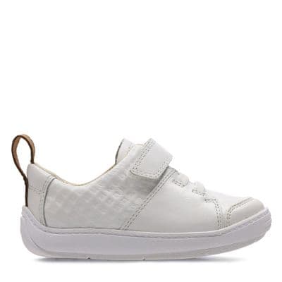 Clarks Kids Trainers - Dash Racer Toddler White Leather