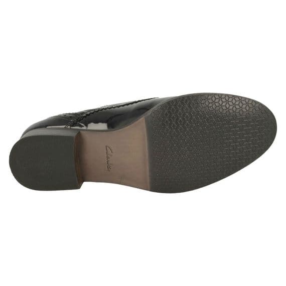 Clarks Netley Rose Women s Brogue Shoe Black Patent D