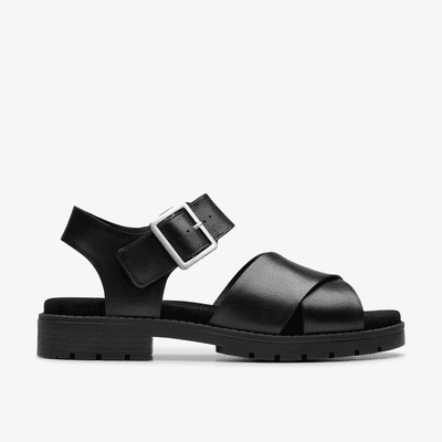 Clarks Orinoco3 Cross Women's Sandal - Black Leather D