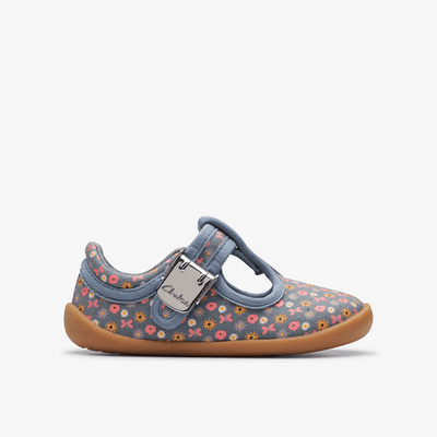 Clarks Roamer Fly Toddler Girls First Shoes - Blue Print