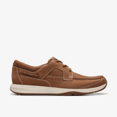Clarks Sailview Lace Men's Casual Shoe - Light Tan Nubuck G