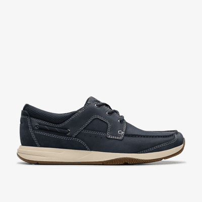 Clarks Sailview Lace Men's Casual Shoe - Navy Nubuck G
