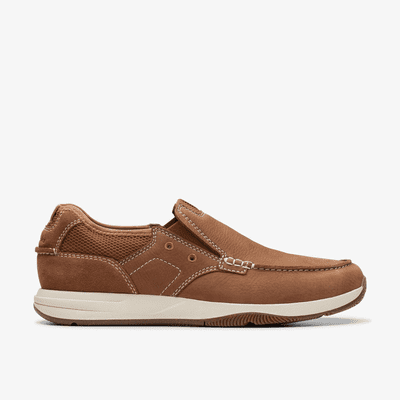 Clarks Sailview Step Men's Slip-On Shoe - Light Tan Nubuck G