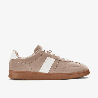 Clarks Seco Speed Women's Lace-Up Trainer - Light Brown Suede D