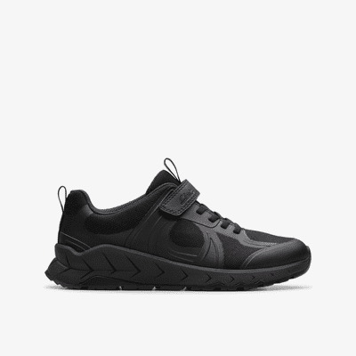 Clarks Selva Edge Kids School Trainer - Black