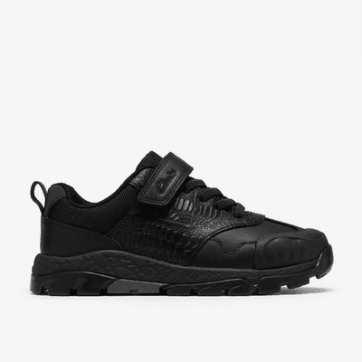 Clarks Steggy 2 Soar Kids Trainer - Black Leather