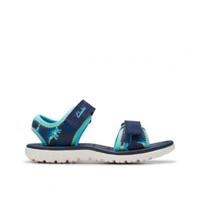 Clarks Surfing Tide K Boys Touch Close Sandals - Navy