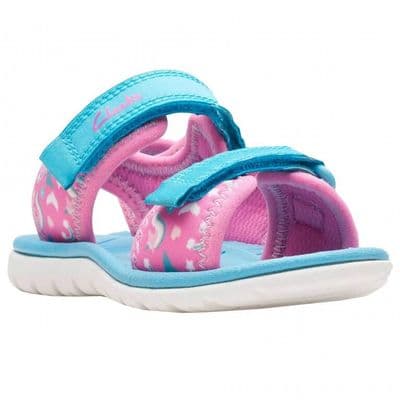 Clarks Surfing Tide T Girls Touch Close Sandals - Hot Pink