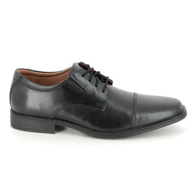 Clarks Tilden Cap Mens Formal Lace-Up Shoe - Black Leather G