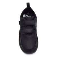 Clarks Vibrant Glow Kids School Shoe - Black Leather F Width