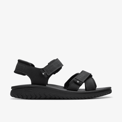 Clarks Wesley Shore Men's Casual Sandal - Black Leather G