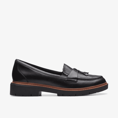Clarks Westlynn Bella Women's Loafer Shoe - Black Leather E