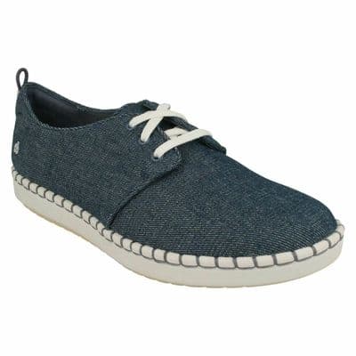 Clarks Women's Lace-up Espadrille Style Shoe - Step Glow Lace Denim D