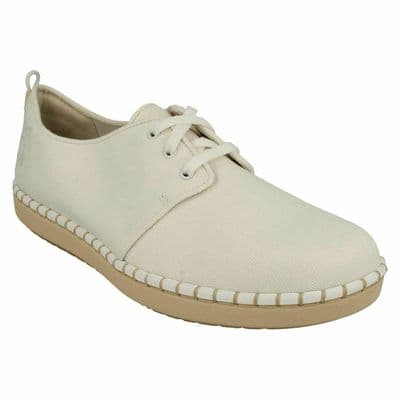 Clarks Women's Lace-up Espadrille Style Shoe - Step Glow Lace White D