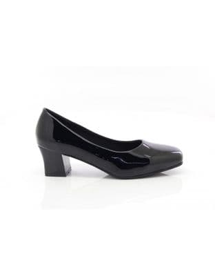 Comfort Plus Women's Court Shoes - Karly Black Patent