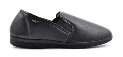 Dr Keller Christof Men's Wide Fit Full Slipper - Black