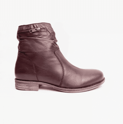 Dr Keller Dana Women's Leather Ankle Boots - Burgundy