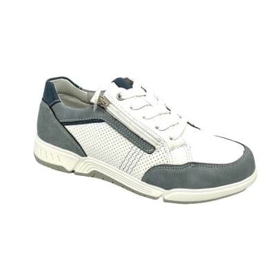 Dr Keller Ronda Women's Casual Lace-Up Shoe - White/Blue