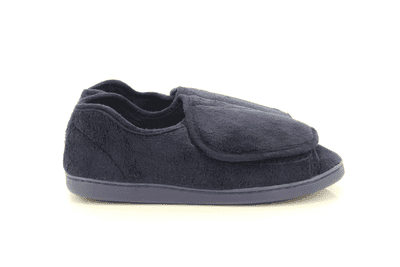 Dr Keller Velvit Men's Touch Close Wide Fit Full Slipper - Navy