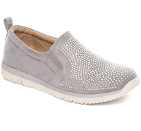 Dr Keller Women s Slip on Diamante Trainers Louisa Grey