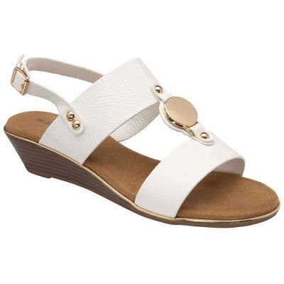 Dunlop Raquel Women's Wedge Sandal - White