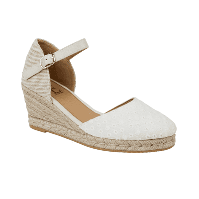 Emma Catalonia Women's Wedge Sandal - White